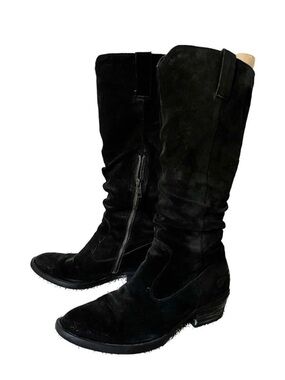 Born Barren Suede Leather Tall Slouch Almond Toe Velvet Lined Boots 8.5